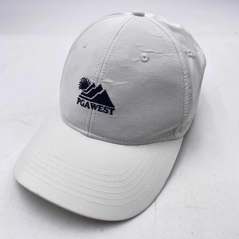 PGA WEST Ahead Mid Fit Special Edition Golf Hat White Adjustable Performance Cap